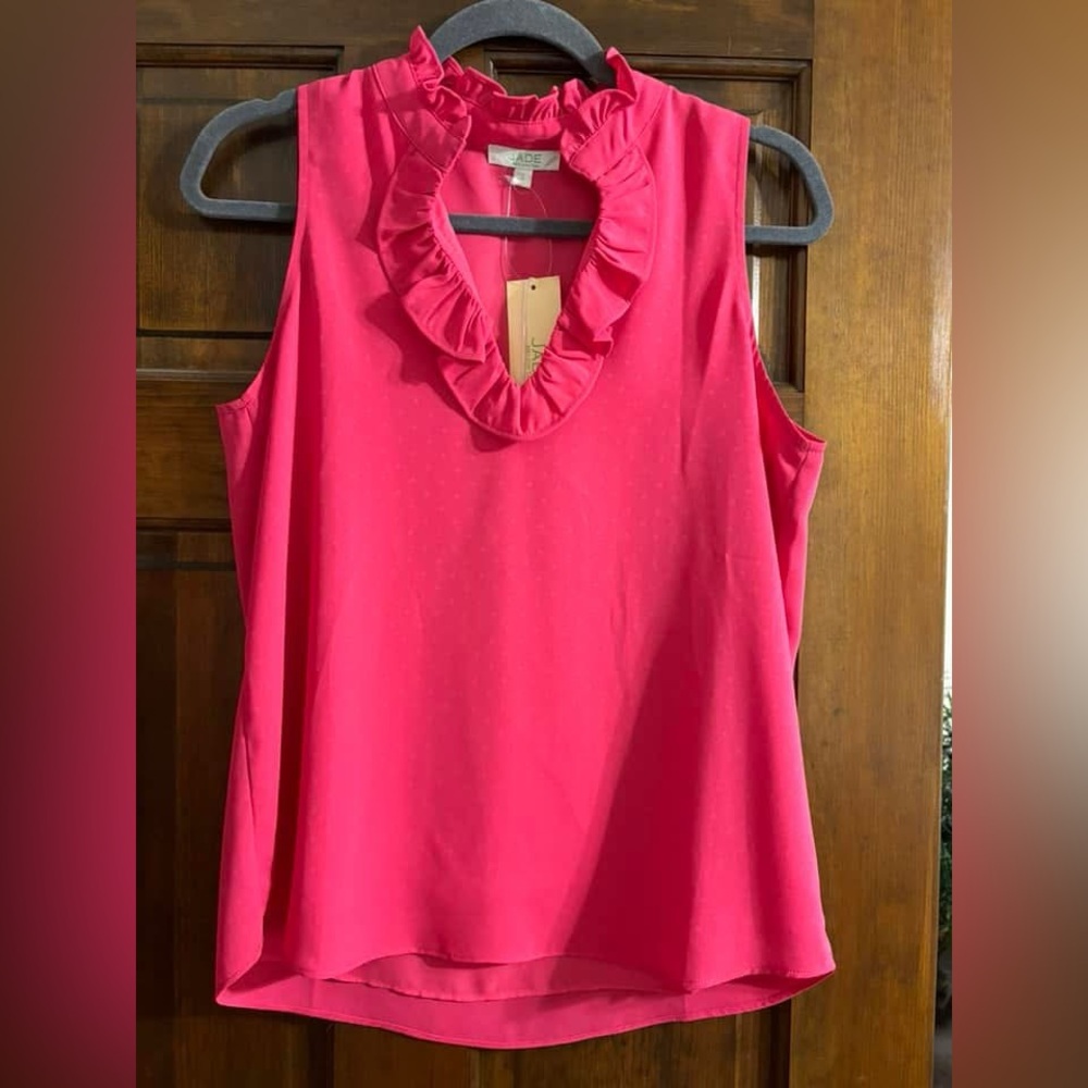 Ruffled Pink Sleeveless Top